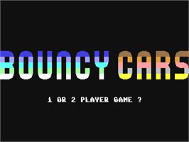 Title screen of Bouncy Cars on the Commodore 64.