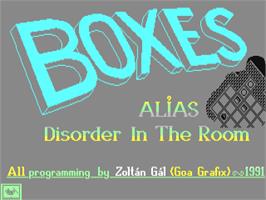 Title screen of Boxes on the Commodore 64.
