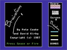 Title screen of Brainstorm! (Loadstar) on the Commodore 64.