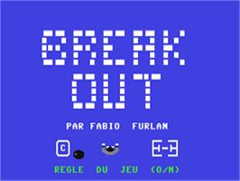Title screen of Break-Out (RSC) on the Commodore 64.