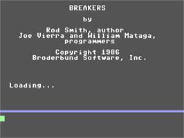 Title screen of Breakers on the Commodore 64.