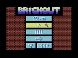 Title screen of Brickout on the Commodore 64.