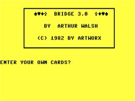 Title screen of Bridge 3.0 on the Commodore 64.