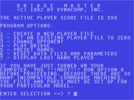 Title screen of Bridge Master - A Complete Learning Package For The Beginner At Bridge on the Commodore 64.