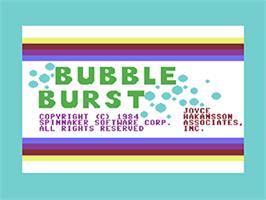Title screen of Bubble Burst / Bubble Busters on the Commodore 64.