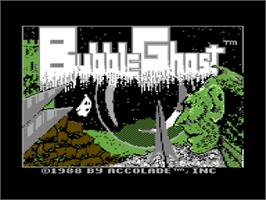 Title screen of Bubble Ghost on the Commodore 64.
