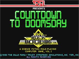 Title screen of Buck Rogers: Countdown to Doomsday on the Commodore 64.
