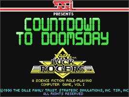 Title screen of Buck Rogers - Countdown To Doomsday on the Commodore 64.