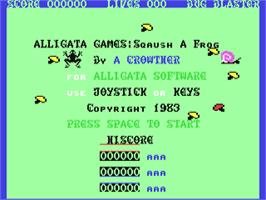 Title screen of Bug Blaster on the Commodore 64.