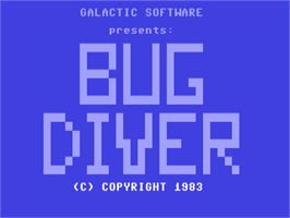 Title screen of Bug Diver on the Commodore 64.