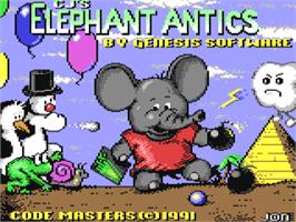 Title screen of CJ's Elephant Antics on the Commodore 64.