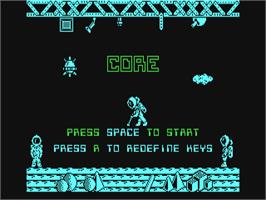 Title screen of CORE on the Commodore 64.