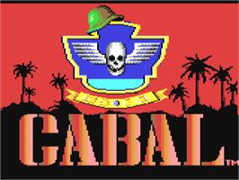 Title screen of Cabal (Ocean) on the Commodore 64.