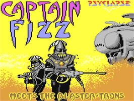 Title screen of Captain Fizz Meets the Blaster-Trons on the Commodore 64.