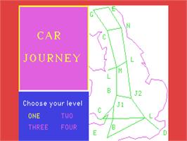 Title screen of Car Journey on the Commodore 64.