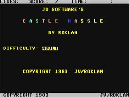 Title screen of Castle Hassle on the Commodore 64.