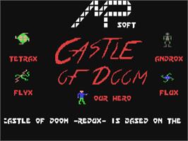 Title screen of Castle Of Doom on the Commodore 64.