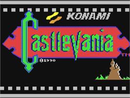 Title screen of Castlevania on the Commodore 64.
