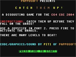 Title screen of Catch Them Up! on the Commodore 64.