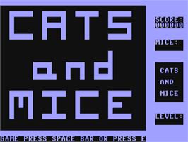 Title screen of Cats And Mice on the Commodore 64.