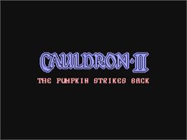 Title screen of Cauldron II: The Pumpkin Strikes Back on the Commodore 64.