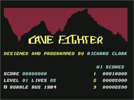 Title screen of Cave Fighter on the Commodore 64.