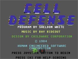 Title screen of Cell Defense on the Commodore 64.