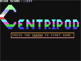 Title screen of Centripod on the Commodore 64.