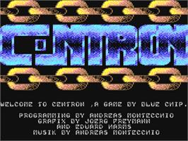 Title screen of Centron on the Commodore 64.