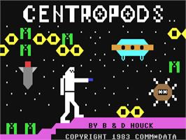 Title screen of Centropods on the Commodore 64.