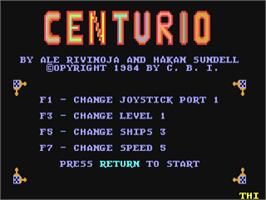 Title screen of Centurio on the Commodore 64.