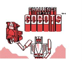 Title screen of Challenge of the Gobots on the Commodore 64.