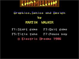 Title screen of Chameleon (Electric Dreams Software) on the Commodore 64.