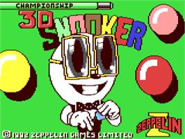 Title screen of Championship 3d Snooker on the Commodore 64.