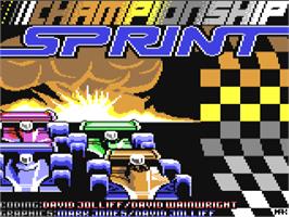 Title screen of Championship Sprint on the Commodore 64.