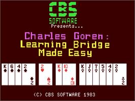 Title screen of Charles Goren - Learning Bridge Made Easy on the Commodore 64.