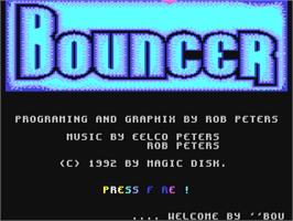 Title screen of Charlies House - Bouncer on the Commodore 64.