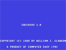 Title screen of Checkers (Interface Publications) on the Commodore 64.