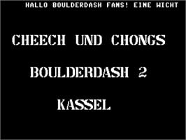 Title screen of Cheech And Chongs Boulder Dash 2 on the Commodore 64.