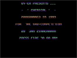 Title screen of Chemical on the Commodore 64.