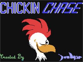 Title screen of Chickin Chase on the Commodore 64.