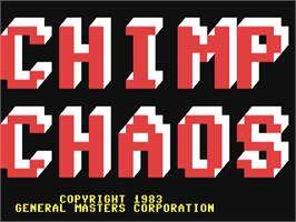 Title screen of Chimp Chaos on the Commodore 64.