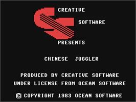 Title screen of Chinese Juggler on the Commodore 64.