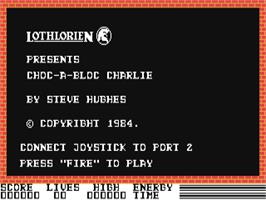 Title screen of Choc A Bloc Charlie on the Commodore 64.