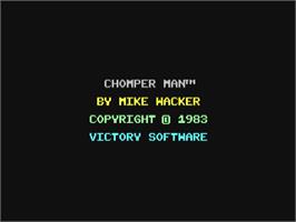 Title screen of Chomper Man on the Commodore 64.