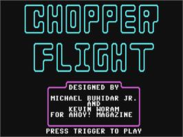 Title screen of Chopper Flight on the Commodore 64.
