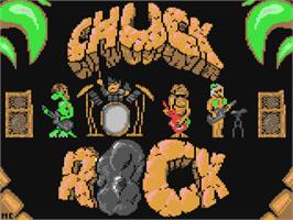 Title screen of Chuck Rock on the Commodore 64.