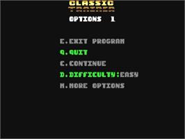 Title screen of Classic Trainer on the Commodore 64.