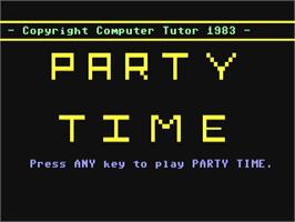 Title screen of Clever Clogs - Party Time on the Commodore 64.