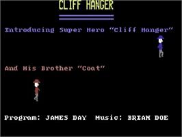 Title screen of Cliffhanger (Ahoy!) on the Commodore 64.